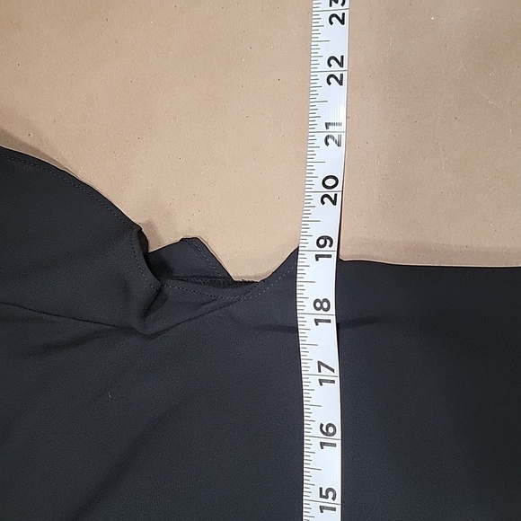 Express Size M Black Chiffon Ruffle Neck Blouse, Flutter Cap Sleeve, EUC - Picture 9 of 13